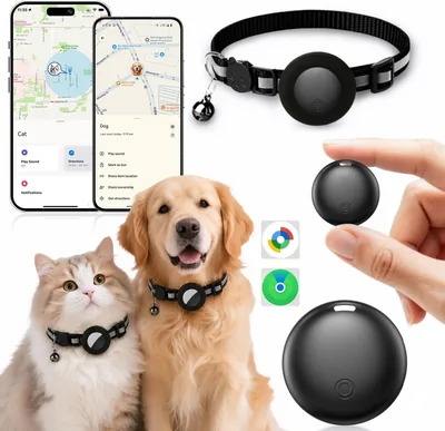 Localizador GPS para perros y gatos, compatible con collares GPS para iOS y Android, sin suscripción, collar ajustable IP