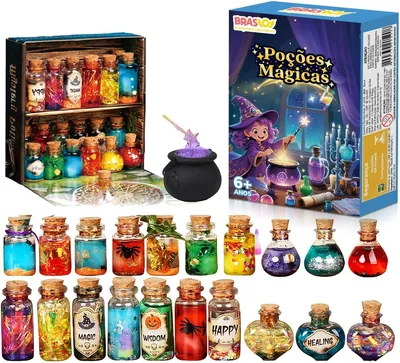 Kits Educativos de Ciências - Kit de Poções Mágicas Atóxico, Brinquedo STEAM e Presente Criativo para Meninos e Meninas