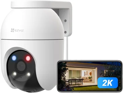 EZVIZ C8c 3MP Kamera för övervakning utomhus med 360° automatisk följning och zoom | Person/förrätt identifikation, Röt-blå varnning