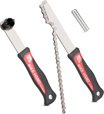 BIKE HAND Cykelkassettavdragarset, kedjepiska och lockringborttagare med 5 mm/12 mm styrstift, kompatibel med Shimano HG-frig