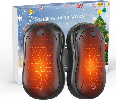 Riscaldatore di Mano Elettrico FANDLISS 2-Pack, 3 Livelli di Temperatura | Ricaricabile USB 2-in-1, Rapido e Duraturo Riscaldamento