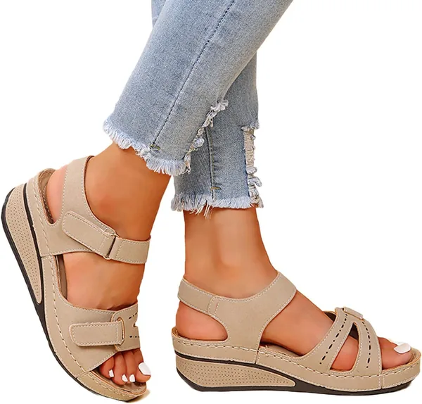Sandalias Mujer Verano Orthopédicas Comfort Zapatillas Deportivas Plataforma Cuña Senderismo Caminar Playa Respirables Flexibles