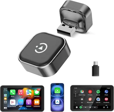 Wireless CarPlay & Android Auto Adapter 2-in-1 Mini USB-A & USB-C