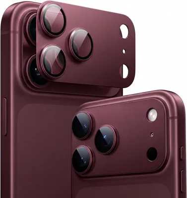 TORRAS iPhone 18 Pro用 カメラ保護 バーガンディー 全覆製 航空宇宙グレード | メタル仕上げ AR抗反射|完全保護|オーバー