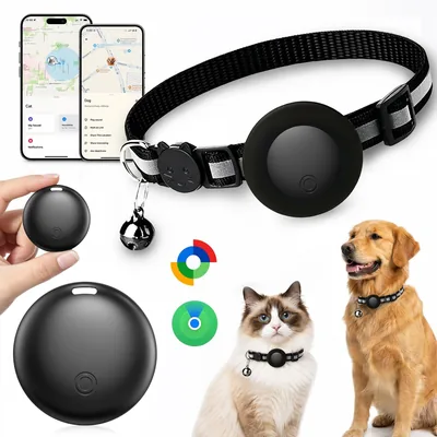 Collare GPS per Gatti, GPS per Cani senza Abbonamento con iOS e Android | Tag Pet Localizzatore Impermeabile IP67 con Fibbia f
