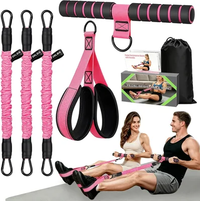 Foot Resistance Bands with Handle - 30-90 LBS Adjustable