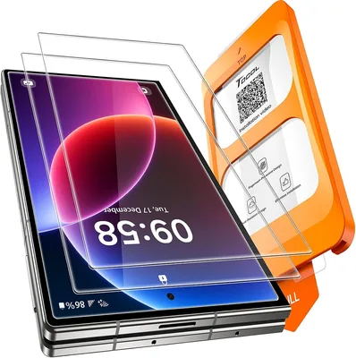 Verre trempé TOCOL pour Samsung Galaxy Z Fold 8, facile à installer | Anti-bulles, dureté 9H, résistant aux rayures, transparent HD