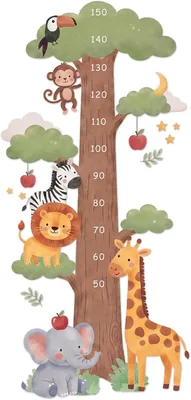 Maitys Cartoon Height Growth Chart Kids Wall Stickers