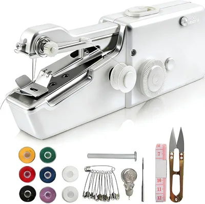 Mini Nähmaschine, Handnähmaschine, Portable mit Zubehör, Elektrische Schnellstich-Nähmaschine für Anfänger, zum Nähen