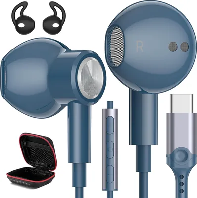USB C Headphones Wired Earbuds with Mic for Apple/Android