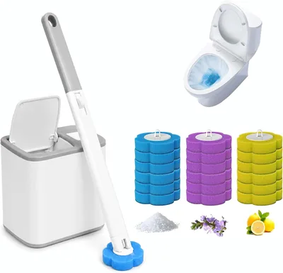 Disposable Toilet Brush Set with 36 Replaceable Heads, 3-Layer Sponge - Best Price