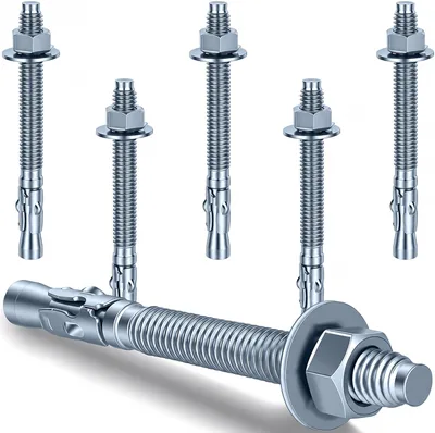 Boltmax Pack von 6 M10 x 100mm Schwerlast-Anker galvanisiert mit Mutter und Scheibe
