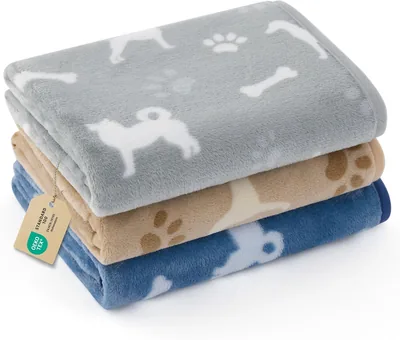 Dog Blanket 3-Pack Ultra-Soft Flannel Prints Best Deal