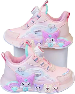 Girls LED Sneakers - Breathable Kids Shoes with Dial Closure