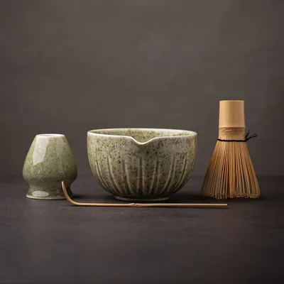SYOSI Matcha Set Bowl Whisk 15 OZ Spout Bamboo Scoop