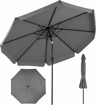 COSTWAY Regnskort 300 cm med Flod och Kran, Flexibel på Begge Sider 30°, Balkonskort, Terrassskort