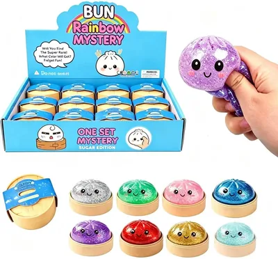 SLEEPHEAD 12 Pack Dumpling Squishy, Mini Glitter Stress Balls