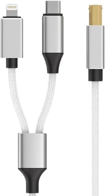 MIDI接続ケーブル USB-B方口角型 - 汎用OTGデータケーブル（電子楽器対応）最安値