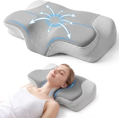 CloudNook Memoria Espuma Cuello Almohada - Apoyo Contorneado Antirronca, Mejora el Sueño
