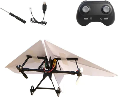Kit de avión de papel RC para armar | Avión eléctrico con estabilizador giroscópico y hélices dobles
