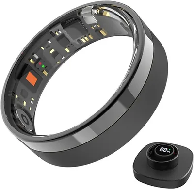 HGTRH Smart Ring Fitness Tracker Sleep Ring Black