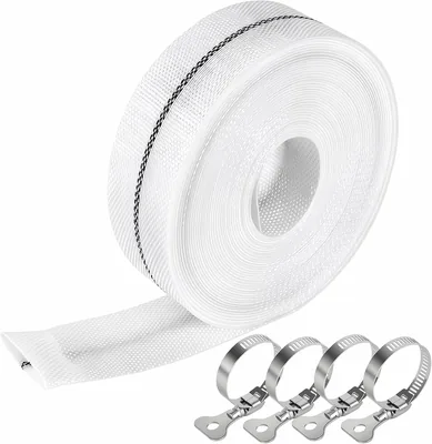 Platt vävad slang 1" (25mm) 10m med 4 klippar - för undertörda pomper, trädgårdsvätning, landbruk och svimmingspulvar