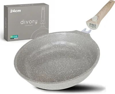 DIVORY Keramikpfanne 24 cm - Entfernbare Griffpfanne mit Keramikbeschichtung Induktion, PFAS & PTFE-frei, Mittelgroße Bratpfanne aus Keramik
