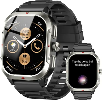 Reloj inteligente Jugeman para hombres con GPS, 2.06'' Smartwatch, Rastreador de fitness | Llamadas Bluetooth, IP68, 110+ modos deportivos, Monitoreo del sueño