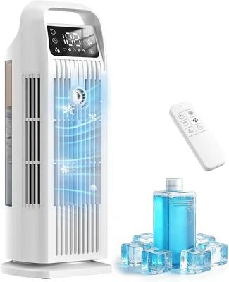 Climatiseur Mobile 6 en 1 Silencieux, Refroidisseur d'air 1200ml, Minuterie 1-12H, 4 Niveaux de Vitesse, 120L