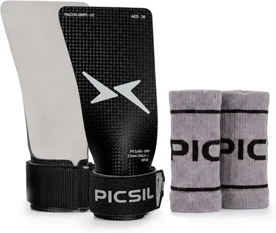 PICSIL Falcon Handskar + Armbande + Bag i Karbonfiber, Med Magnesium, Grip på Alla Obervägar och Barbeltyper, 17% Rabatt