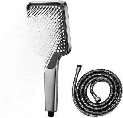 High Pressure Shower Head with 1.5m Hose, 3 Modes, Grey - Best Deal