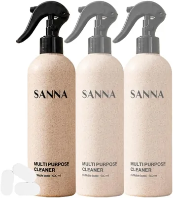 SANNA All Purpose Cleaner Spray Starter Kit - 3x500mL, Plant-Based & Non-Toxic, 10% Off