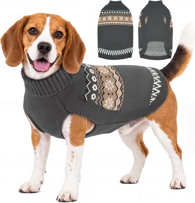 Kuoser Fair Isle Dog Sweater - Knitted Turtleneck
