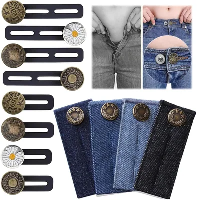Extendeur de bouton pour pantalons, 12 pièces