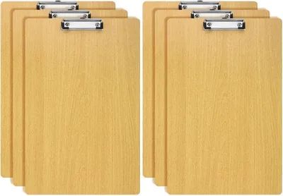 Aputue Wooden Clipboards, 6-Pack Natural Wood Set