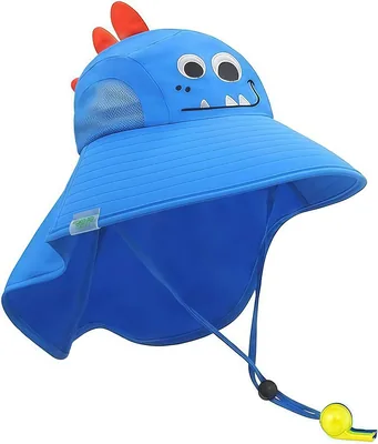 Kids Sun Hat UPF 50+ - Wide Brim UV Protection for Boys Girls 3-13, Adjustable Neck Flap Mesh Beach Hats