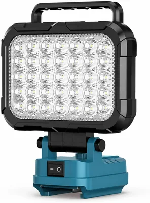 Cordless LED Work Light for Makita 18V Battery, 4800LM, Dual USB Porte | 180° Adjustable Portable Fl
