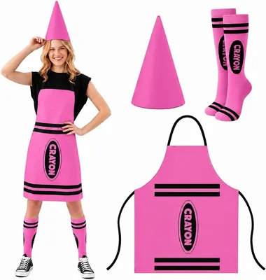 4PCS Crayon Costume Set For Adults Halloween Book Week Party Best Deal