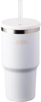 アトラス AQST-800SWH ステンレス製タンブラー、ストロー付き、800ml、27.6fl oz、冷熱保持