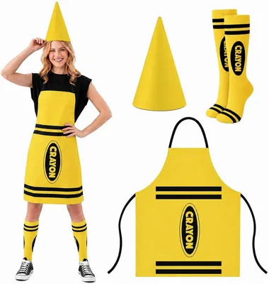 4PC Crayon Costume Set - Adult Halloween Outfit