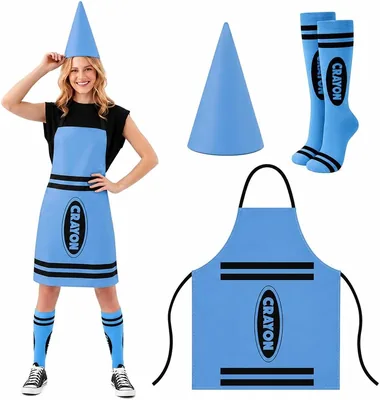 4PC Crayon Costume Set Adults Halloween Book Week Party Best Deal