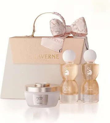 عطر لافيرن سنس فور ايفر النسائي - مجموعة فاخرة من 3 قطع - 75مل + 75مل + 65غم