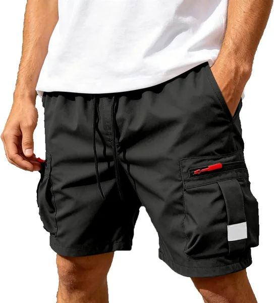 Shorts Hombre Cargo Cortos Trabajo Casual Multipolidos Cierre Playa Senderismo Verano Pantalones Deportivos Trekking Acampada Ru