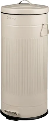 Eluno Vintage Avfallskorb, Pedalkor 30 Liter, Metal Kapasitet (Beige)
