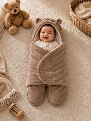 Cute Baby Blanket, Bear Ear Hooded, Soft Fleece, ZAR 199.00
