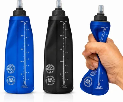 Garrafa Dobrável Soft Flask 250ml BPA Free Antivazamento para Corrida Ciclismo Academia Caminhada Trilha Garrafa Flexível