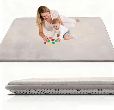Large Nursery Carpets 130 x 160 cm Cream Memory Foam Play Mat Best Deal