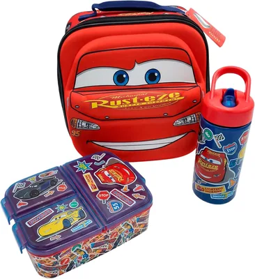 Set Regreso a Clases Disney Cars 3PZ | Lonchera Térmica 3D, Sandwichera XL, Botella 420 ml, Libre de BPA