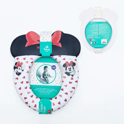 Reductor de Baño Infantil Minnie Mouse | Asiento Entrenador | Oficial | Cojín Suave | Fácil Limpieza | Almacenamiento