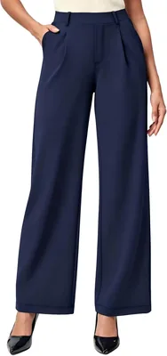 QAUN Women's Wide Leg Pull On Pants - Best Deal